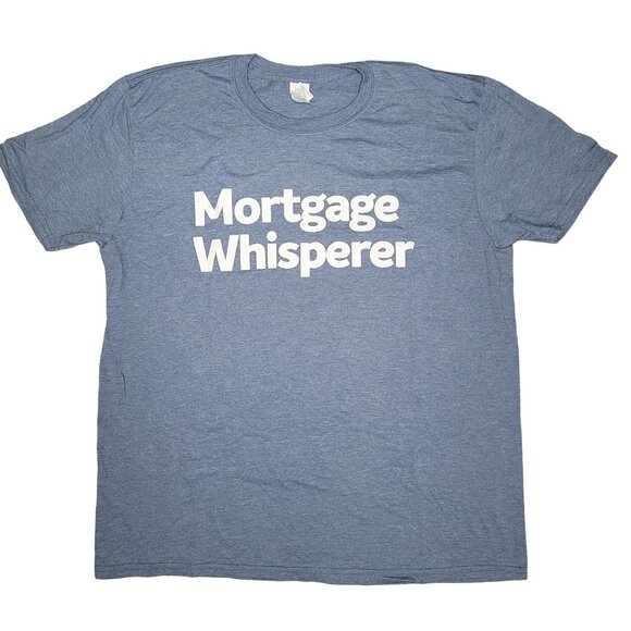 Mortgage Whisperer T-Shirt Gildan Softstyle Ring Spun Blue Heather XL 100% Cotto - Picture 1 of 3